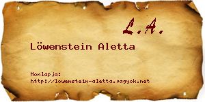 Löwenstein Aletta névjegykártya